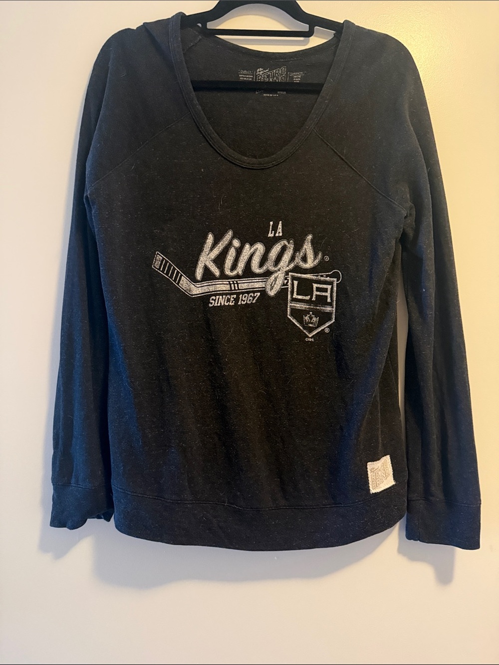 Original Retro Brand LA Kings Black Lightweight Scoop Neck Sweater